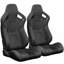 Ensemble de 2 nouveaux sièges baquets de course Universal Stitch Black Stitch Leather