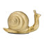 Figurine décorative d'escargot en métal pour décoration intérieure - Statue sculpturale décorative pour tablette, table, bureau ou salon - 7 po, or et métallique