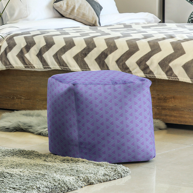 Repose-pieds cube à motif zag full color zig, Mauve / bleu sarcelle