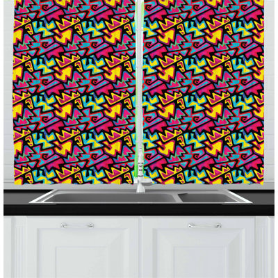 Abstract Tailored Kitchen Curtain