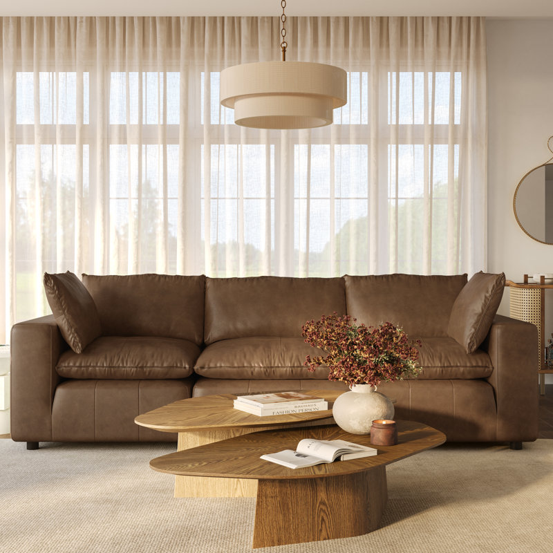 Hadleigh Brown Leather Modular Sofa