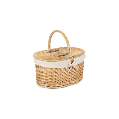 Wicker Oval Picnic Basket with Lining