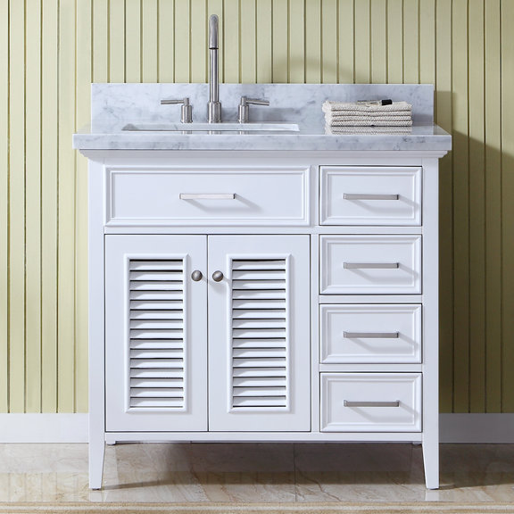 Ensemble de meuble-lavabo simple 37 po avec miroir Hamil