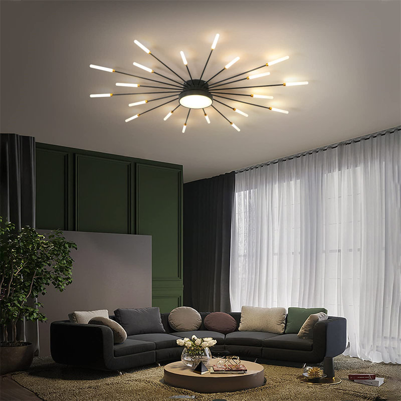 URBNLIVING LED Flush Mount, Black