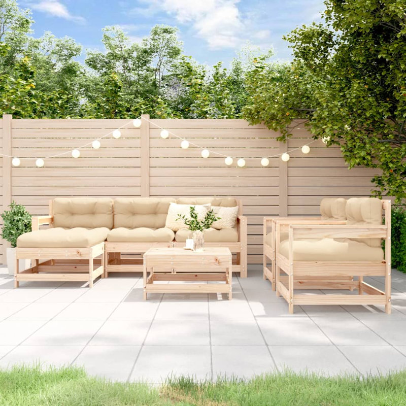 Ensemble de salon de jardin Vidaxl, Coussin brun / structure brune