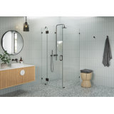 Halo 36 in. x 39 in. x 78 in. 90-degree Fully Frameless Glass Hinged Shower Enclosure