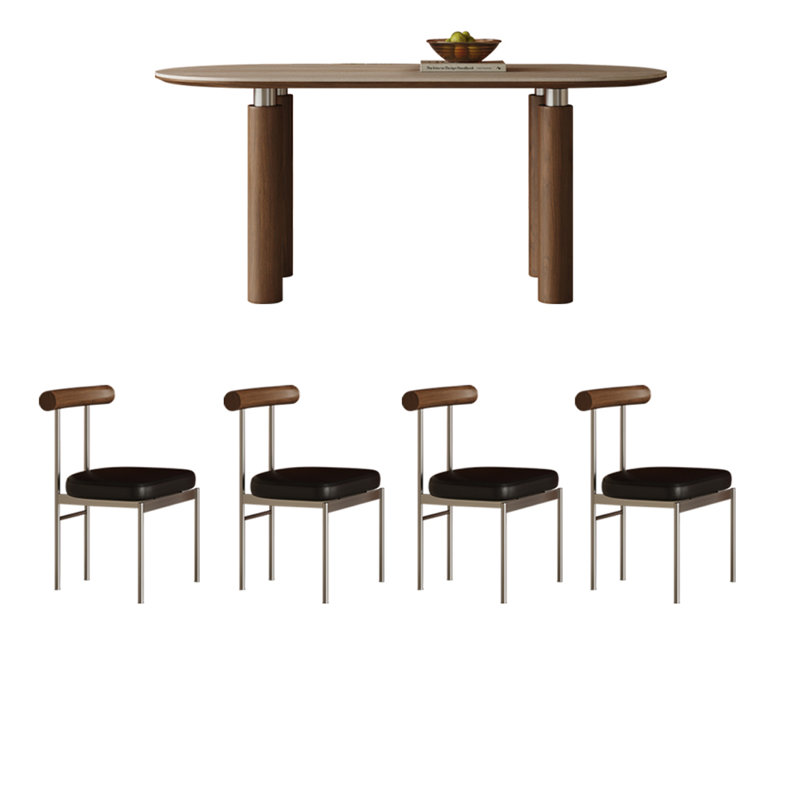 Stylish Dining Table & Chair Set., 29.53"H x 62.99"L x 31.5"W