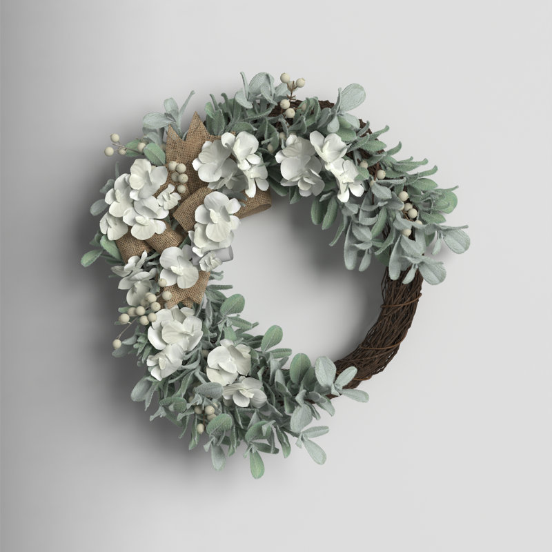 22 Inch Grapevine Hydrangea Wreath