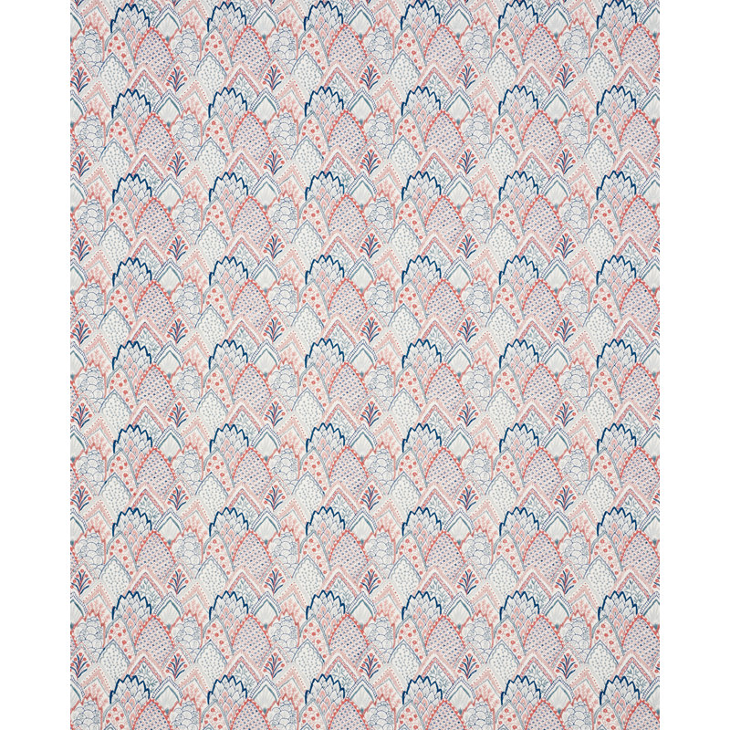 Albizia Embroidery Fabric, Delft/Rose