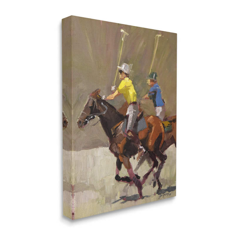 Art mural sur toile Gallo's Polo joueurs par Jeri Ireland, H 40 po x l 30 po