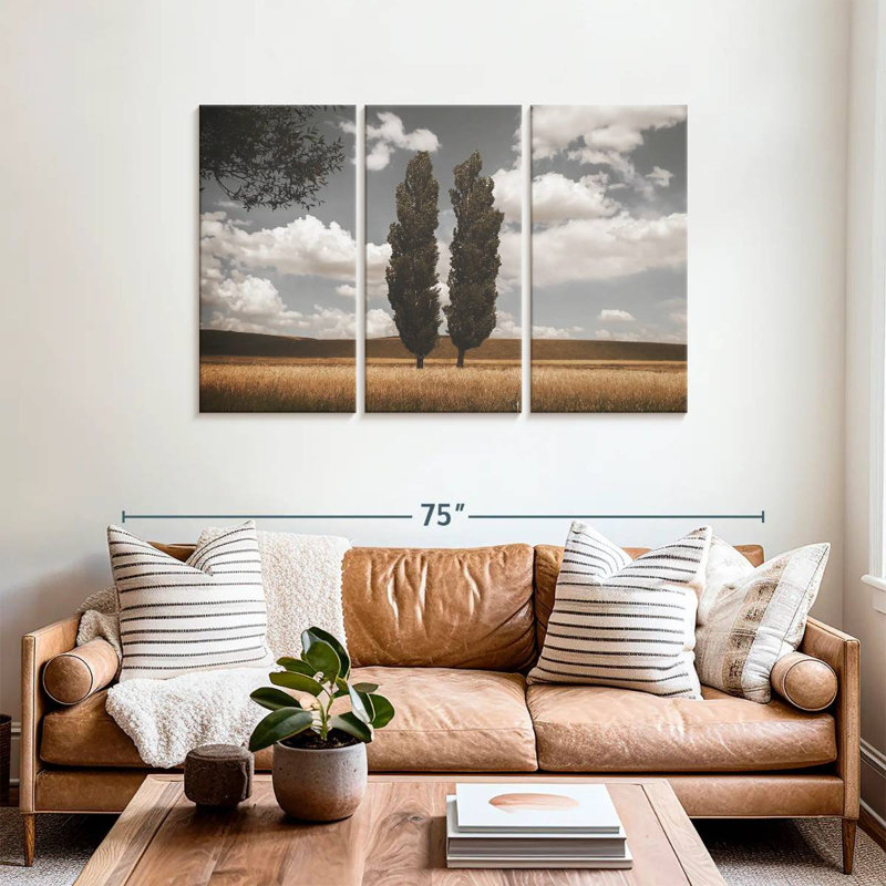 Pair Of Poplar Trees, 36" H x 57" W