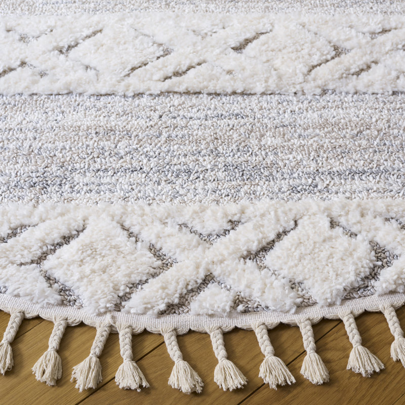 Tapis ivoire / beige Hugley, Rond 8 pi
