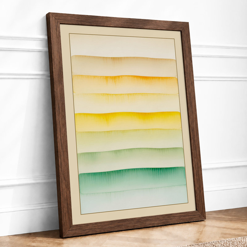 Layered Horizons Minimalist - Framed Print, A2 - 59.4 x 42.0 cm, Walnut