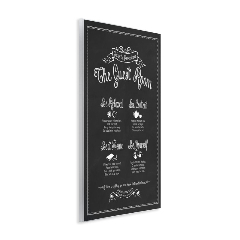 Le guide de chambre d'invités par Lettered and Lined - reproduction d'art textuel sur toile, H 15 po x l 10 po