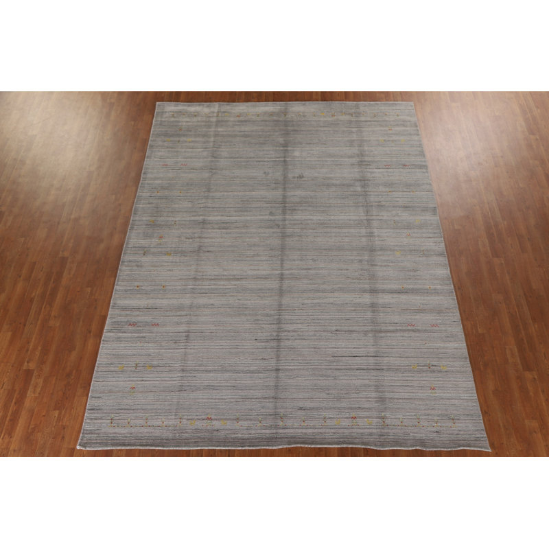 Tapis oriental rayé Gabbeh 9 x 12