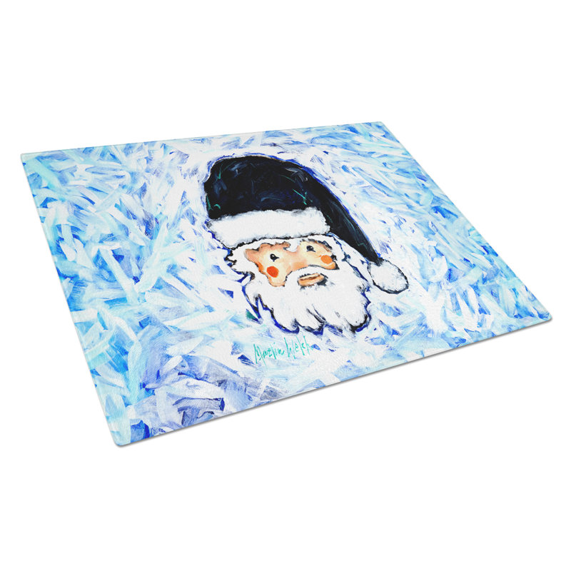 Planche à découper en verre Novena Blue Santa Claus