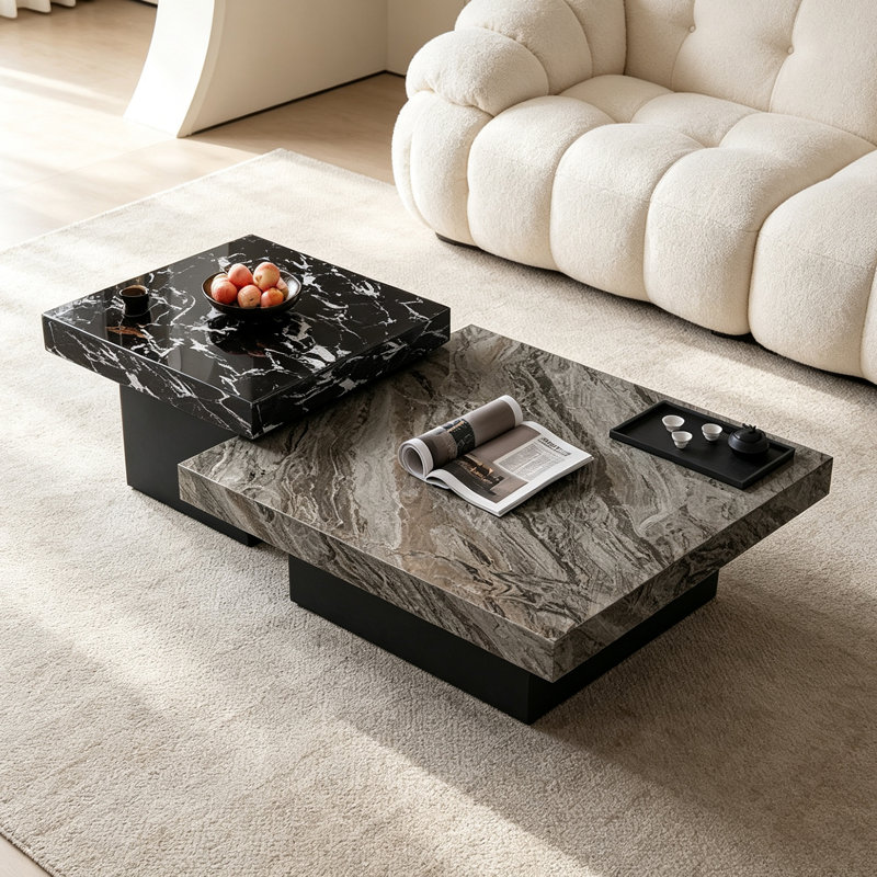 Hutton, H 15,74 po x l 27,55 po x P 27,55 po, Gris / Noir