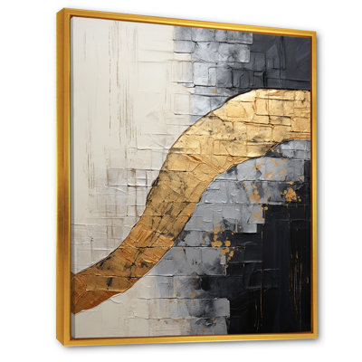«Grey Gold Minimalisme Poteries», reproduction d'art abstrait en spirale