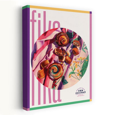 «Vibrant Morning Pastries Abstract Contemporary Rose Flower Landscape», art mural