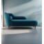 Chaise longue de style nordique en bois massif et velours, idéale pour la chambre à coucher et le salon.-433337787