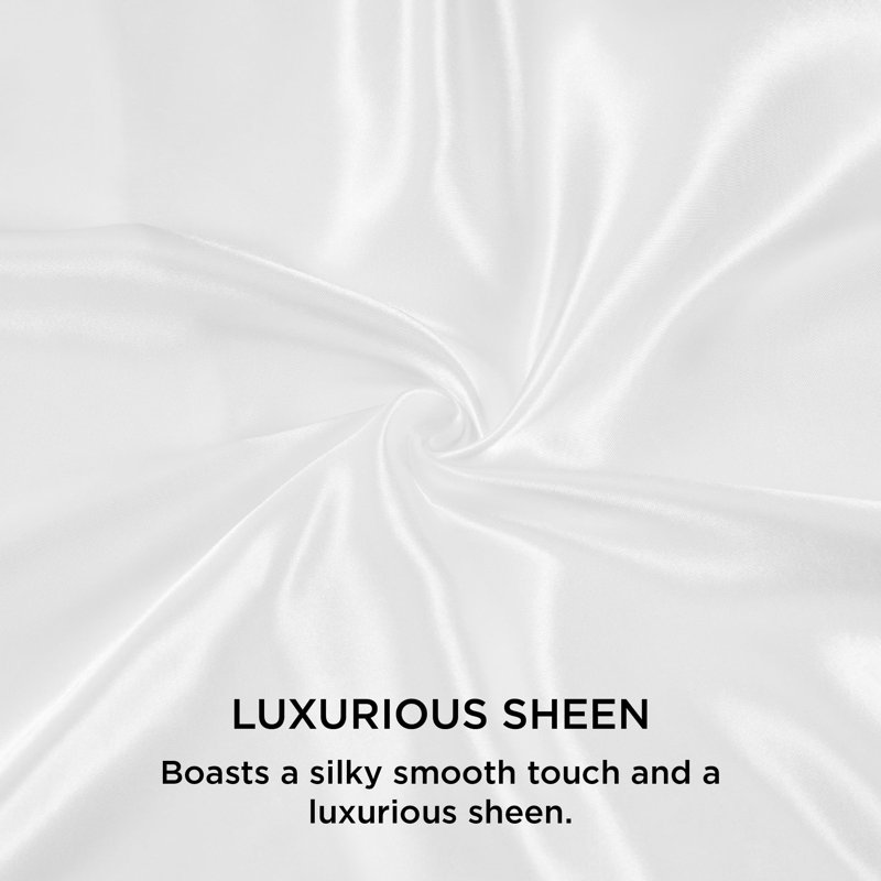 Bedsure Silk-Like Satin Duvet Cover, Pure White, Twin Duvet Cover + 1 Standard Sham