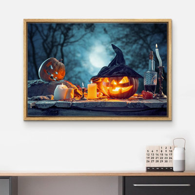 Figurine de chapeau de sorcière, fête de la forêt, Halloween, Moody foncé, œuvres d'art moderne, décor