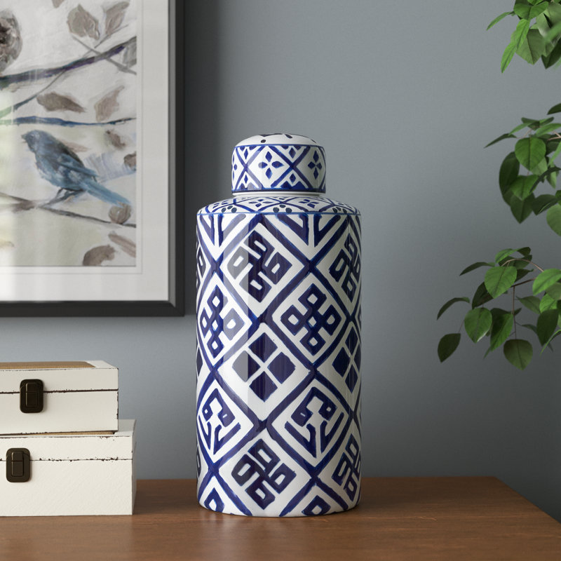 Vase de table en céramique Anamar, H 13,8 po x l 6,3 po x P 6,3 po