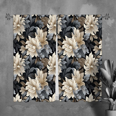 Rideaux à motif floral - 6126