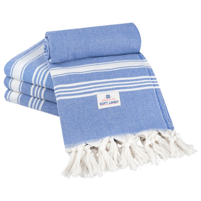 40x70" Size 4 Pack Turkish Peshtemal Beach Towels