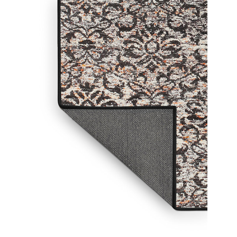 Tapis de zone noire contemporaine, Rectangle 5 pi x 7 pi