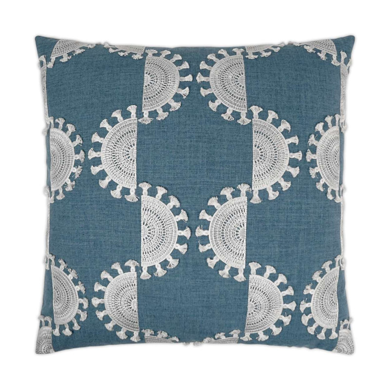 Coussin Solara, Bleu, Carré 36 po