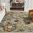 Blossom Hand Tufted Wool Cotton Floral Rug in Red/Green-1397159990