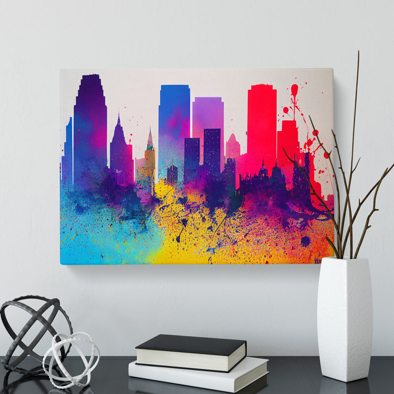 Skyscraper Skyline Splash Vol.2 - Wrapped Canvas, 35cm H x 50cm W x 3cm D