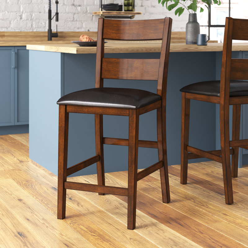 Vanni Upholstered Faux Leather Counter Stool