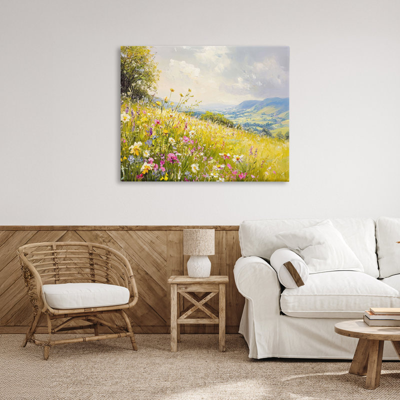 Scénario, toile de Wildflower Hill, conception par LSR Creative Studio, H 30 po x l 40 po