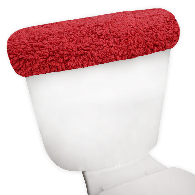 Tapis pour salle de bain Dobrinka, Rouge, 10 po x 22 po (couvercle de réservoir)