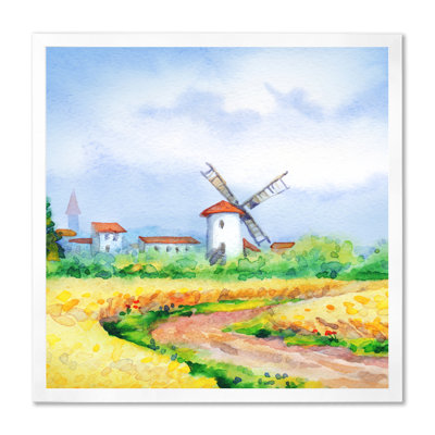 «Old Europe Mill Landscape In Holland - Country», reproduction d'art sur toile