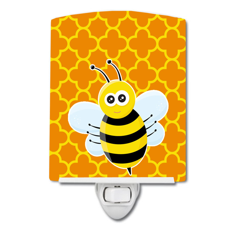 Bee on Quatrefoil Ceramic Night Light