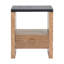 Table de bout à piédestal en bois noir 20 po avec tiroir