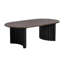Table basse ovale de 51 po en bois massif avec double socle â€“ Table de centre moderne pour le salon-129241959