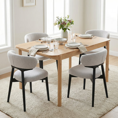 Parsons Set of 2 Light Grey Fabric Dining Chairs