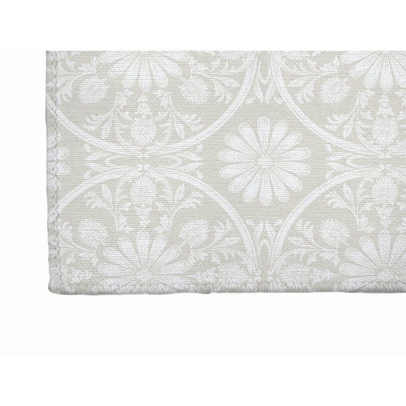 Tapis de cuisine Daisy, Rectangulaire 3 pi x 5 pi, Ivoire ivoire