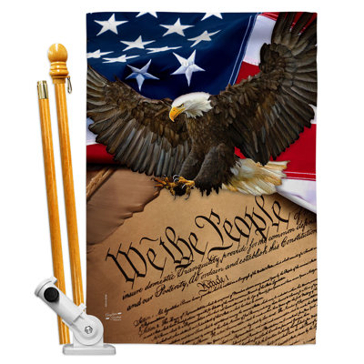 Double Sided 40 in. H x 28 in. W Polyester Flag set