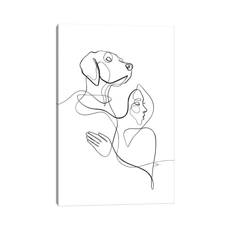 Honor The Bond No. 5 / Dog & Woman by Dane Khy - Wrapped Canvas Print, 152.5 cm H x 101.5 cm W