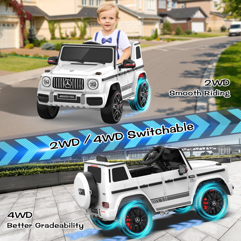 White 24V Mercedes G-Wagon Ride-On SUV with Remote Control