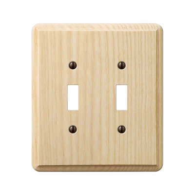 Amerelle Contemporary Unfinished Beige 2 gang Wood Toggle Wall Plate 1 pk