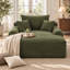 Canapé-lit convertible en tissu pelucheux, sans dossier, avec méridienne, larges accoudoirs et coussins décoratifs. Aucun assemblage requis. Parfait pour le salon ou la chambre. Vert.