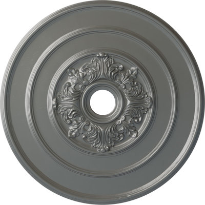 Médaillon de plafond endurathane traditionnel avec feuilles d'acanthe, DO 26 po x P 3 1/8 po x P 1 1/2 po (convient aux auvents jusqu'à 4 1/4 po)