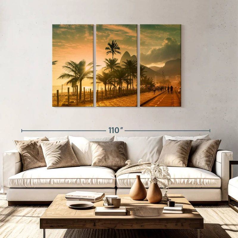 L'heure d'or de la plage Sebbie Ipanema, H 48 po x l 74 po