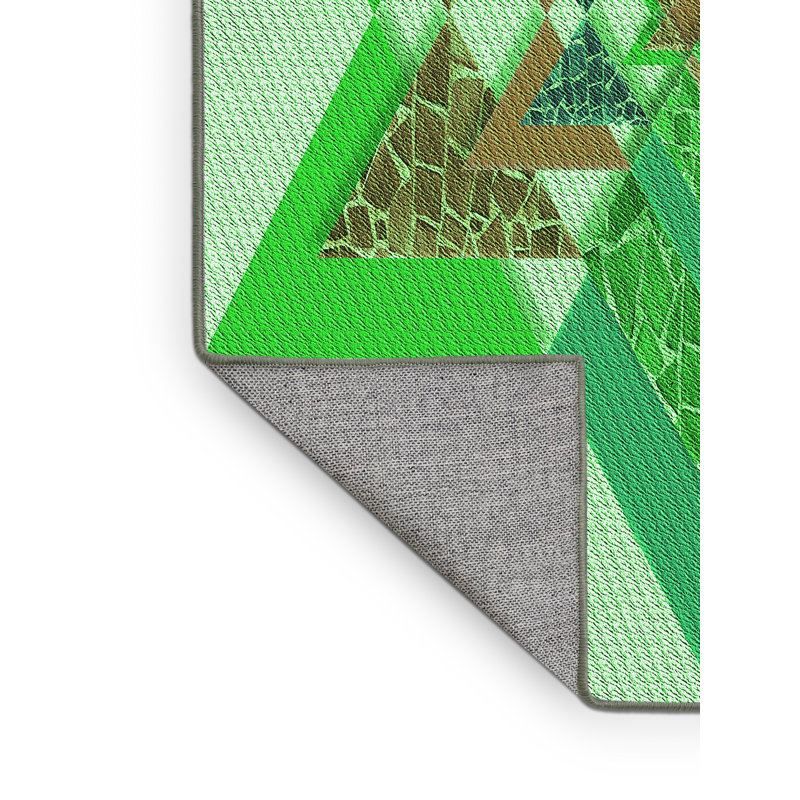 Tapis vert tissé à la machine, Rectangle 5 pi x 7 pi